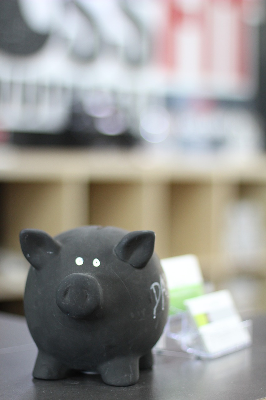 Image - piggy bank black save money