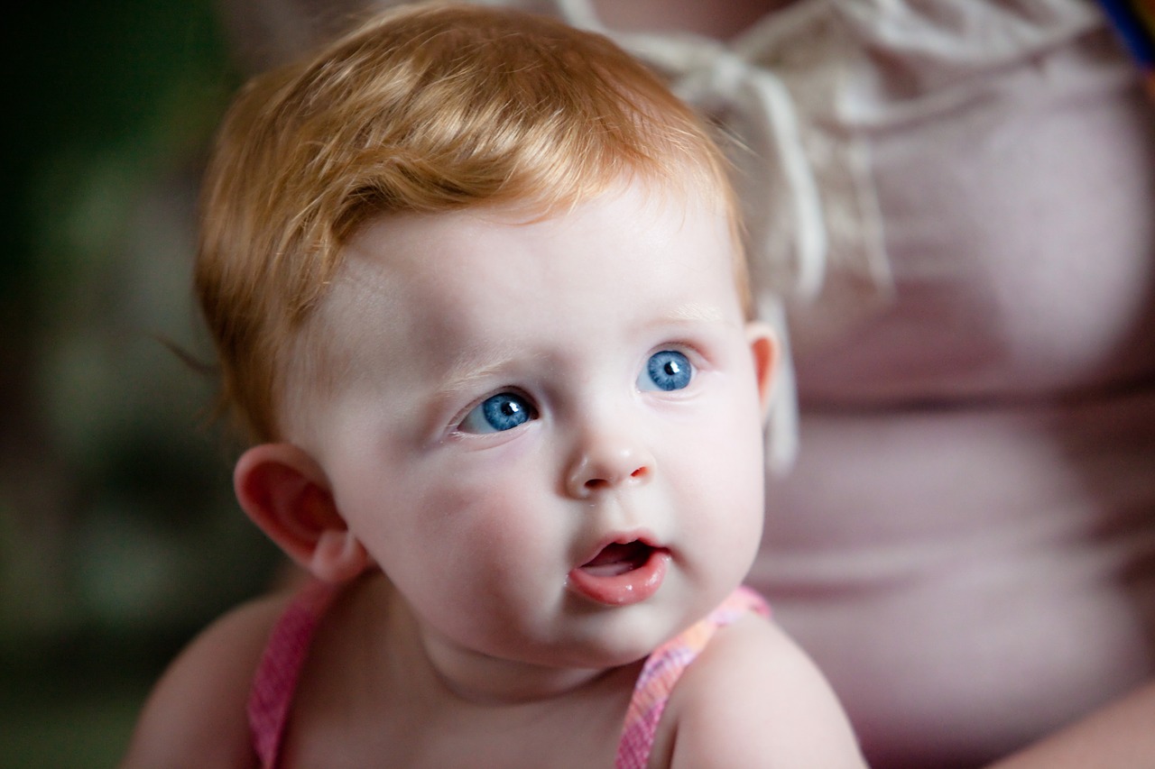 Image - red hair blue eyes baby baby girl