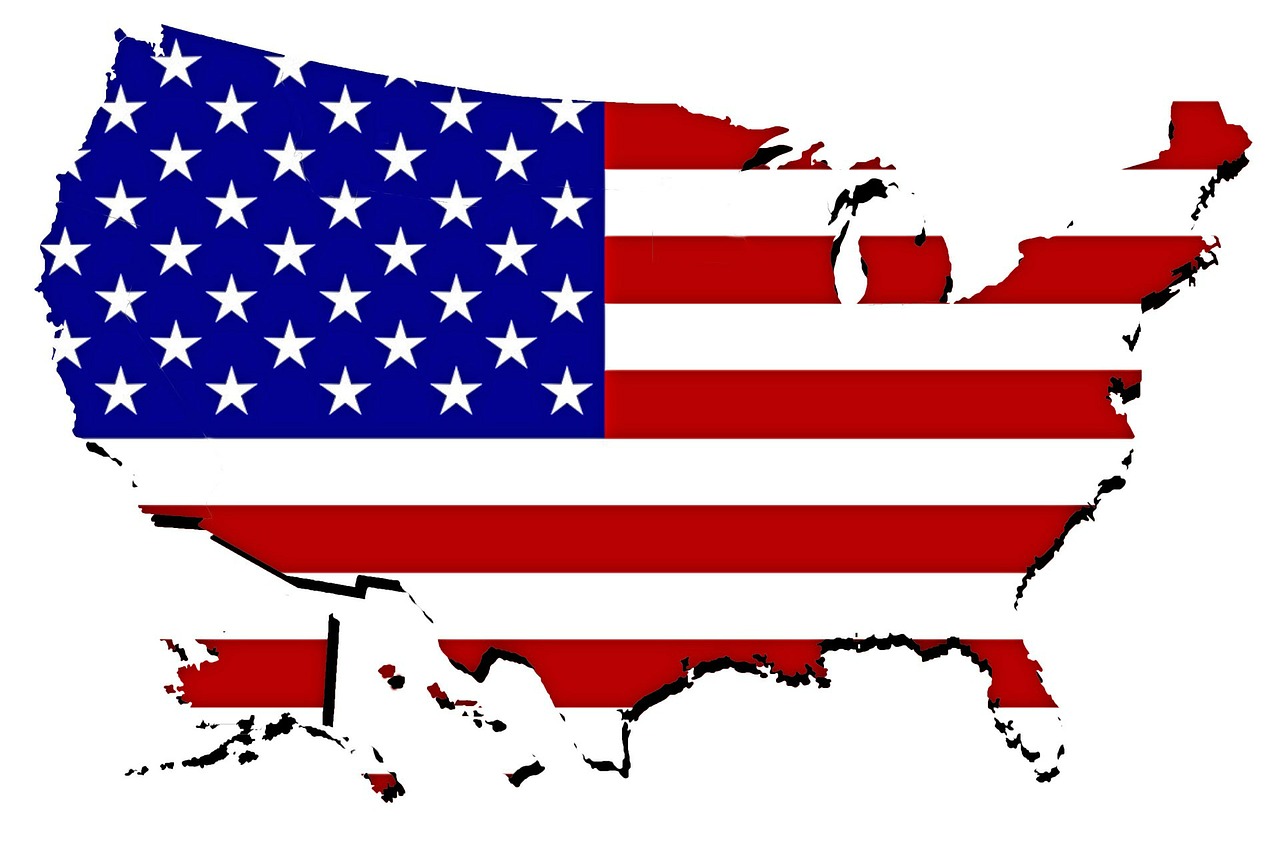 Image - map usa flag isolated america