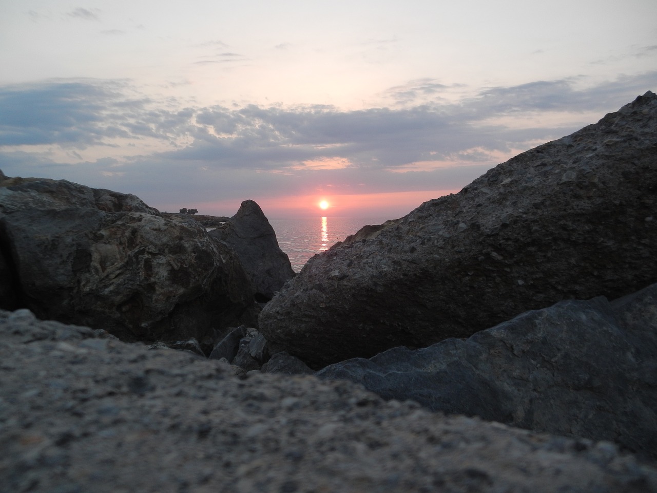 Image - crete sunset rocks holiday greek