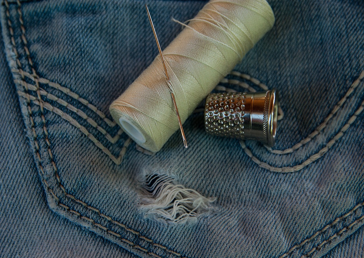 Image - pants jeans old worn hole couture