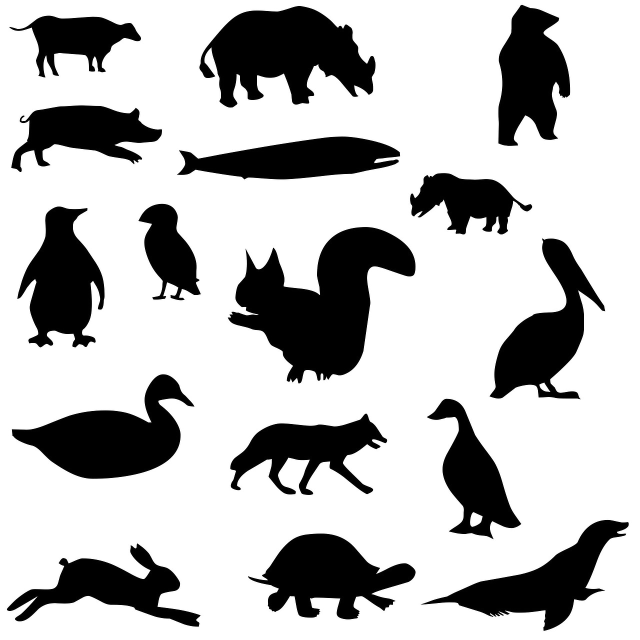 Image - animals silhouette drawing cow