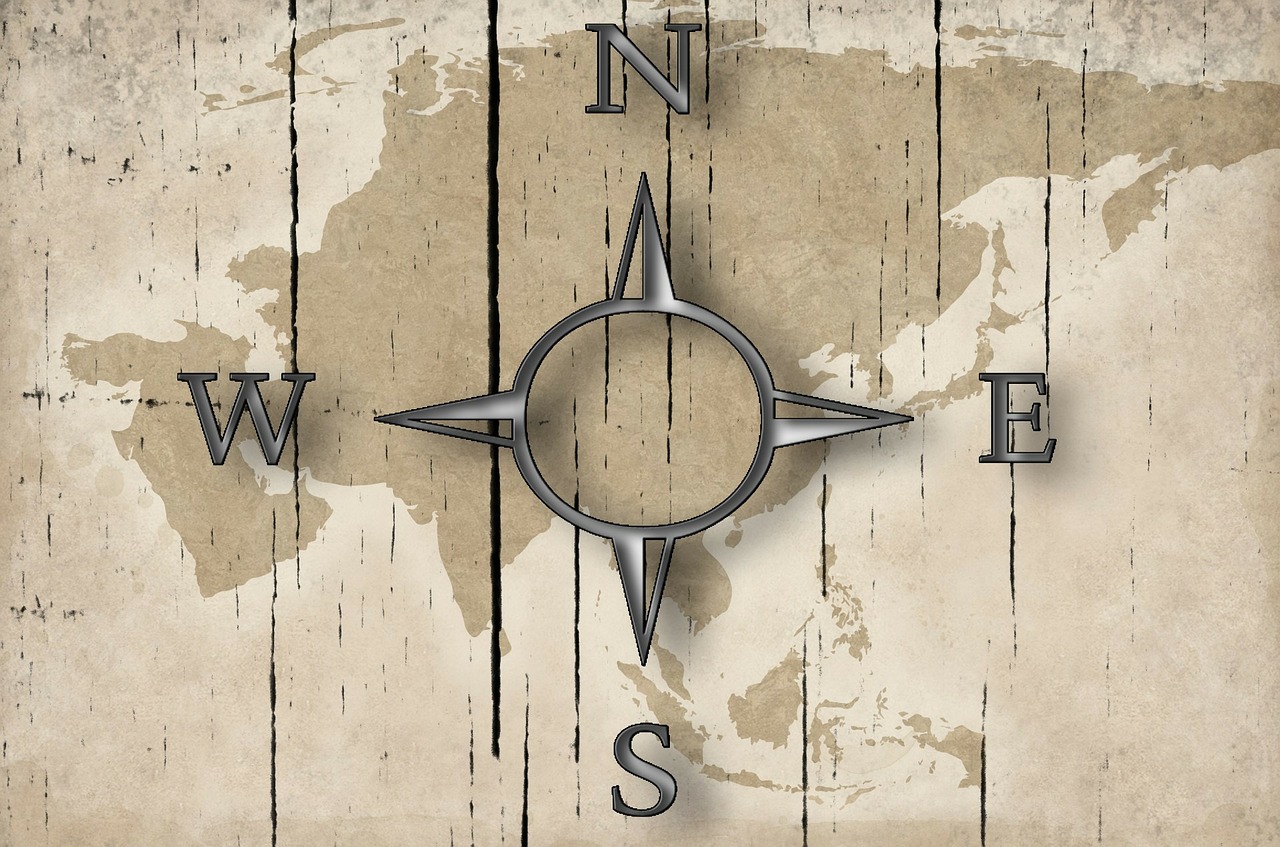 Image - compass map black icon isolated