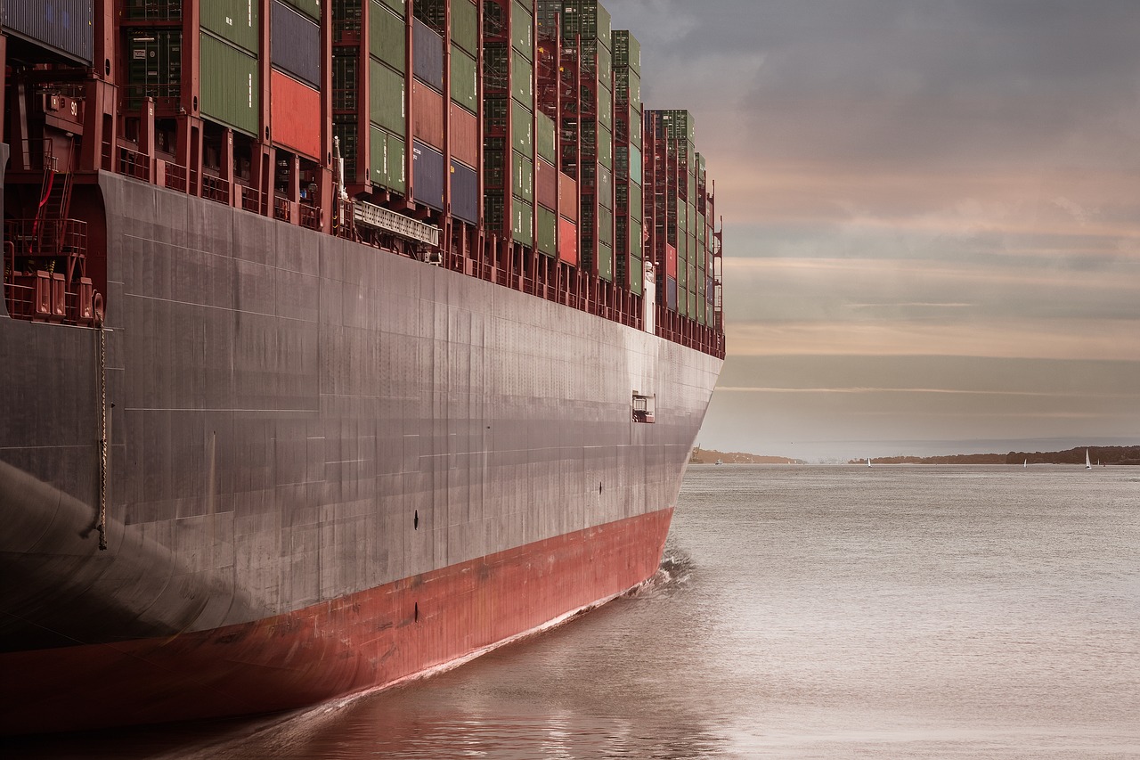 Image - container container ship port