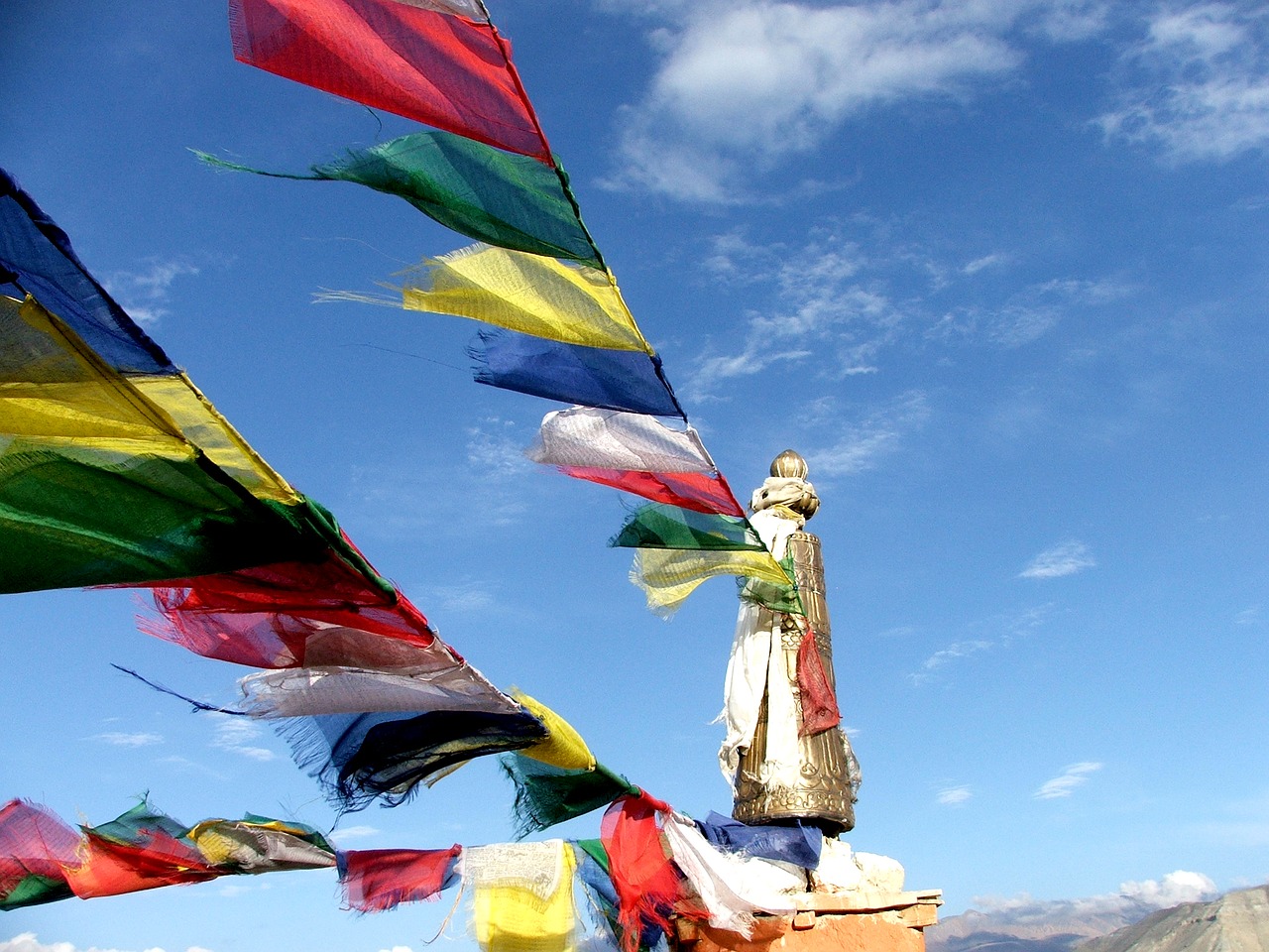 Image - prayer flag mustang nepal monastery