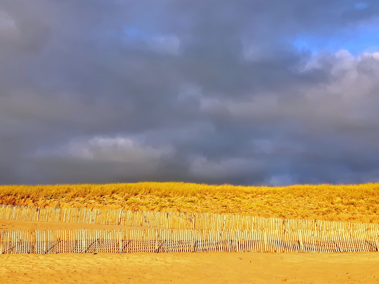 Image - dune beach atlantic coast clouds