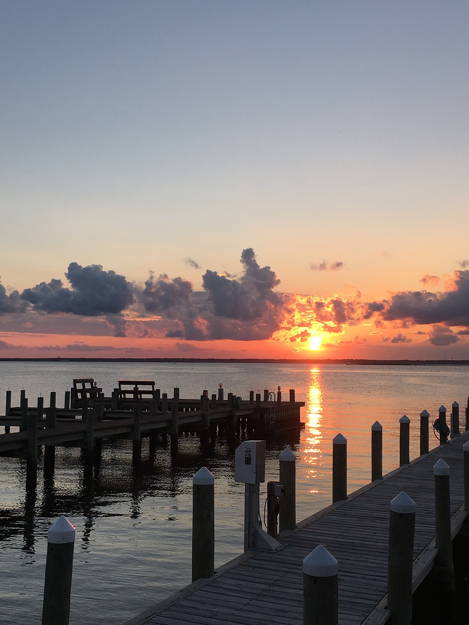 Image - sunset dock bay water sky pier