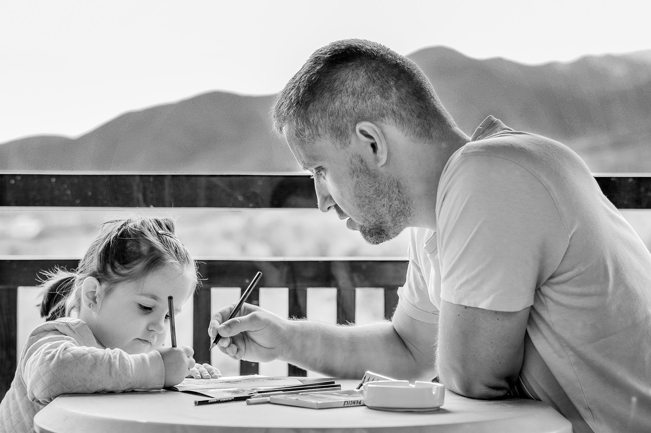 Image - girl father portrait eyes outdoor