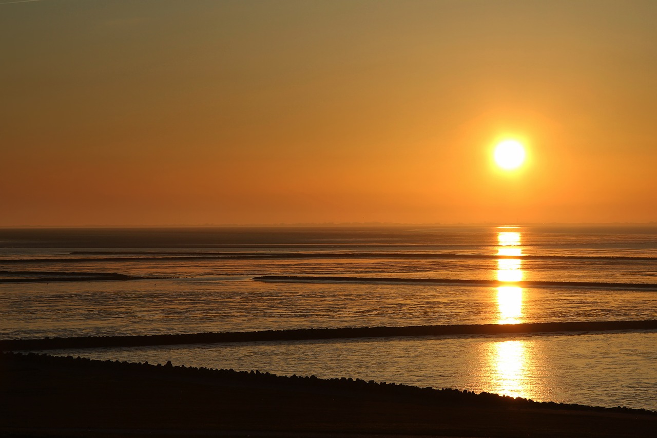 Image - sunset wadden sea north sea watts