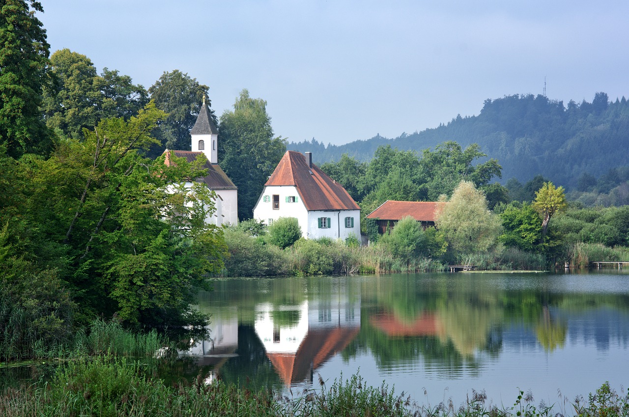Image - landscape monastery lake church