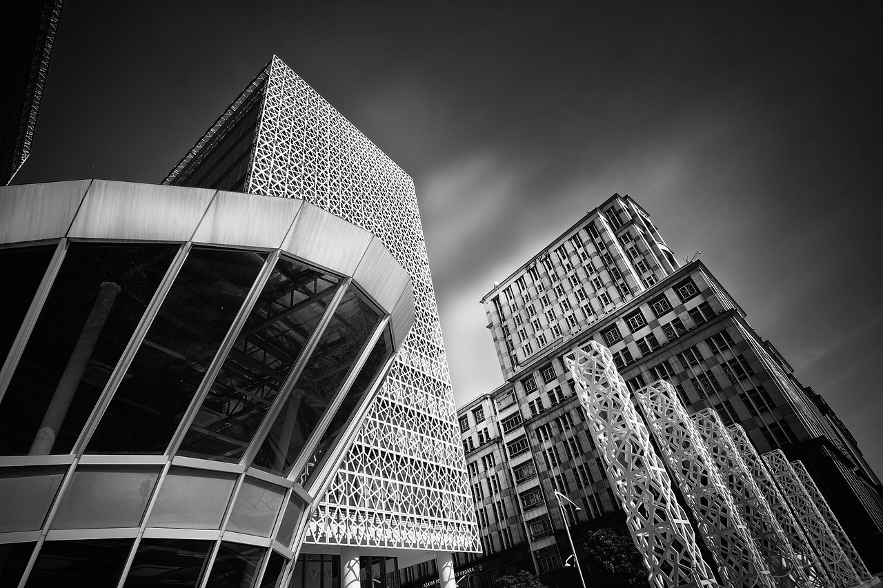 Image - kuala lumpur city black and white