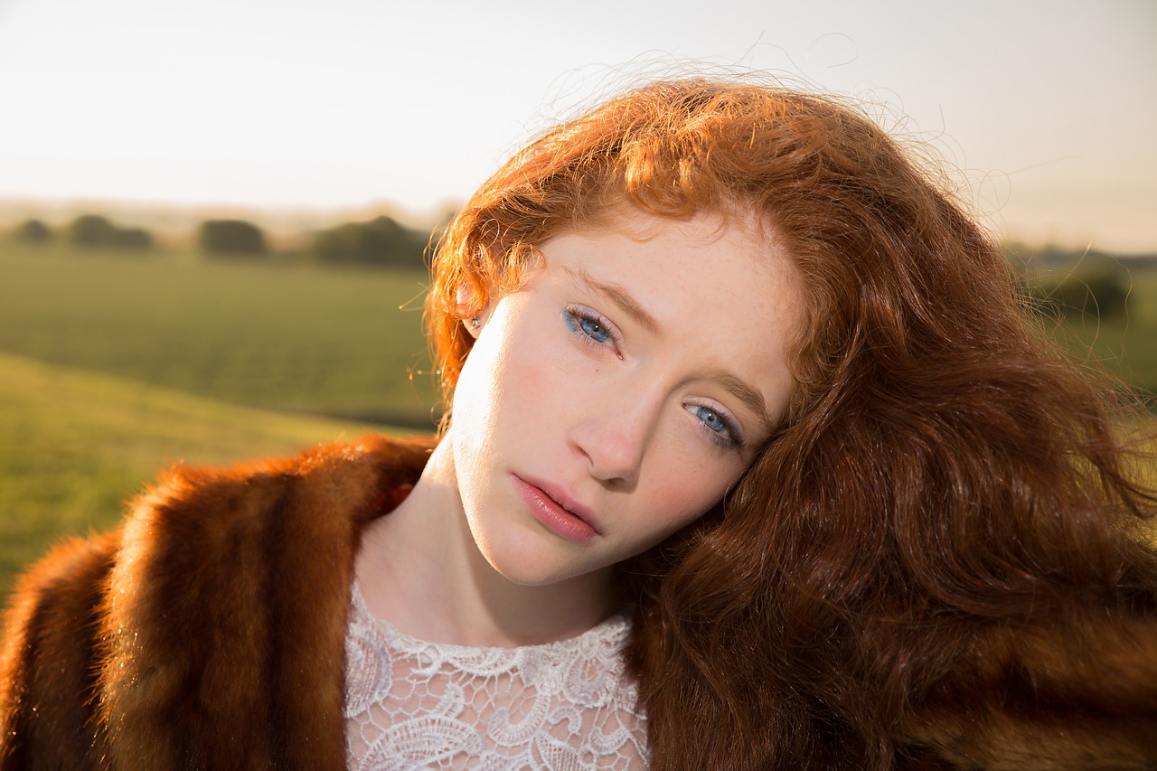 Image - girl red hair blue eyes sunrise