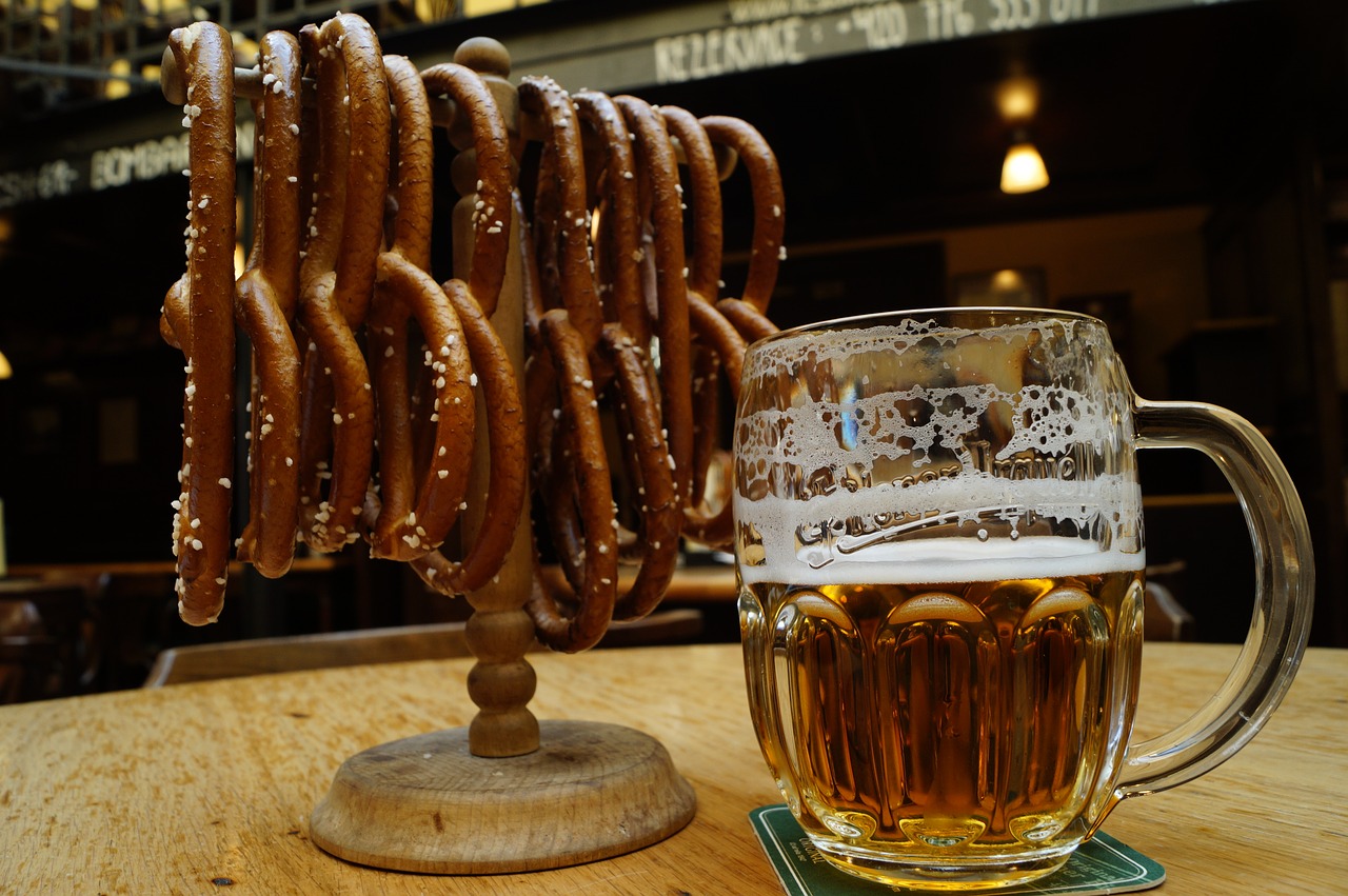 Image - beer pretzel restaurant food drink