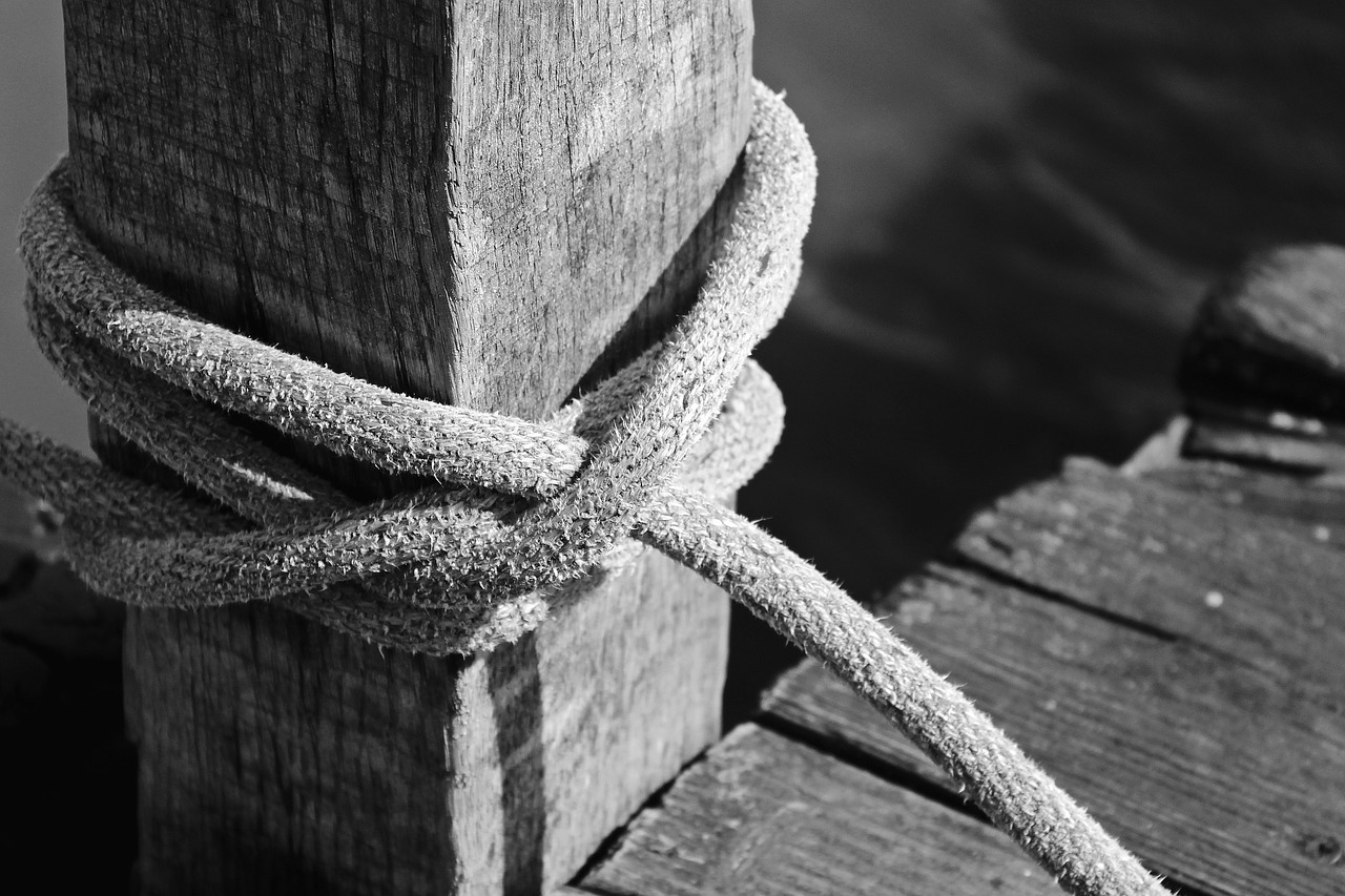 Image - boat mooring pier web rope water