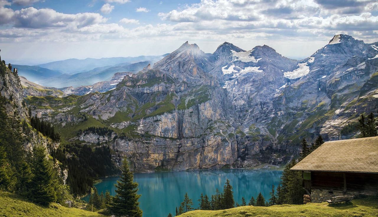 Image - mountains lake bergsee haus am see