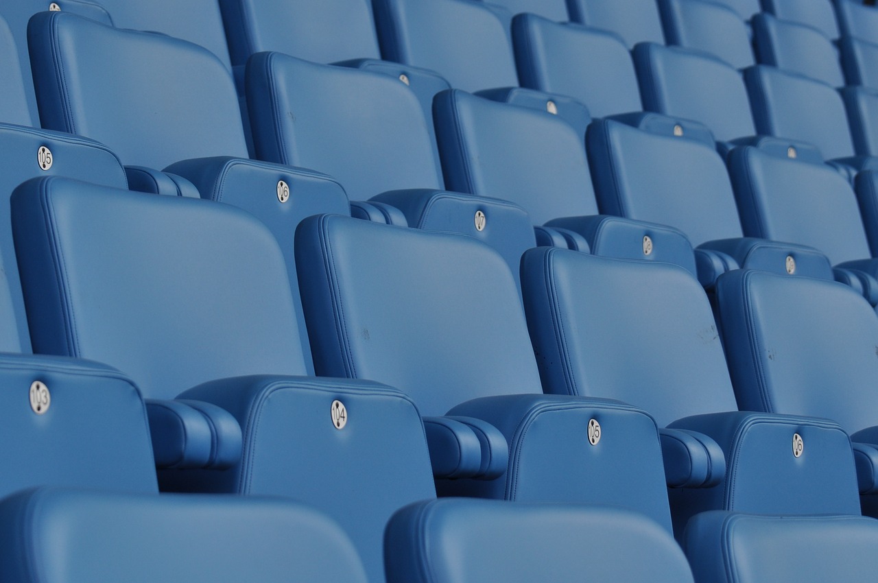 Image - seats blue stadium seating modern