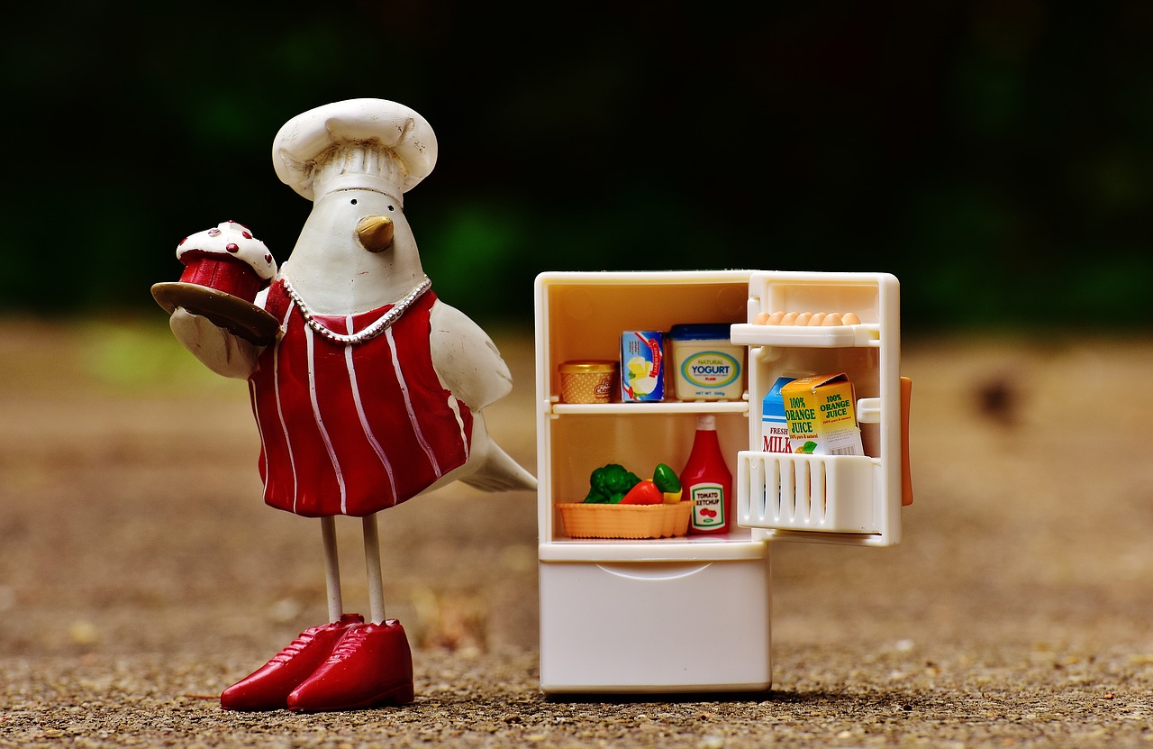 Image - bird bake cook refrigerator figure