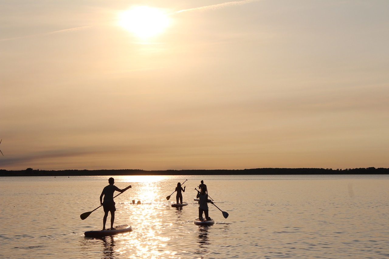 Image - stand up paddle paddle sunset