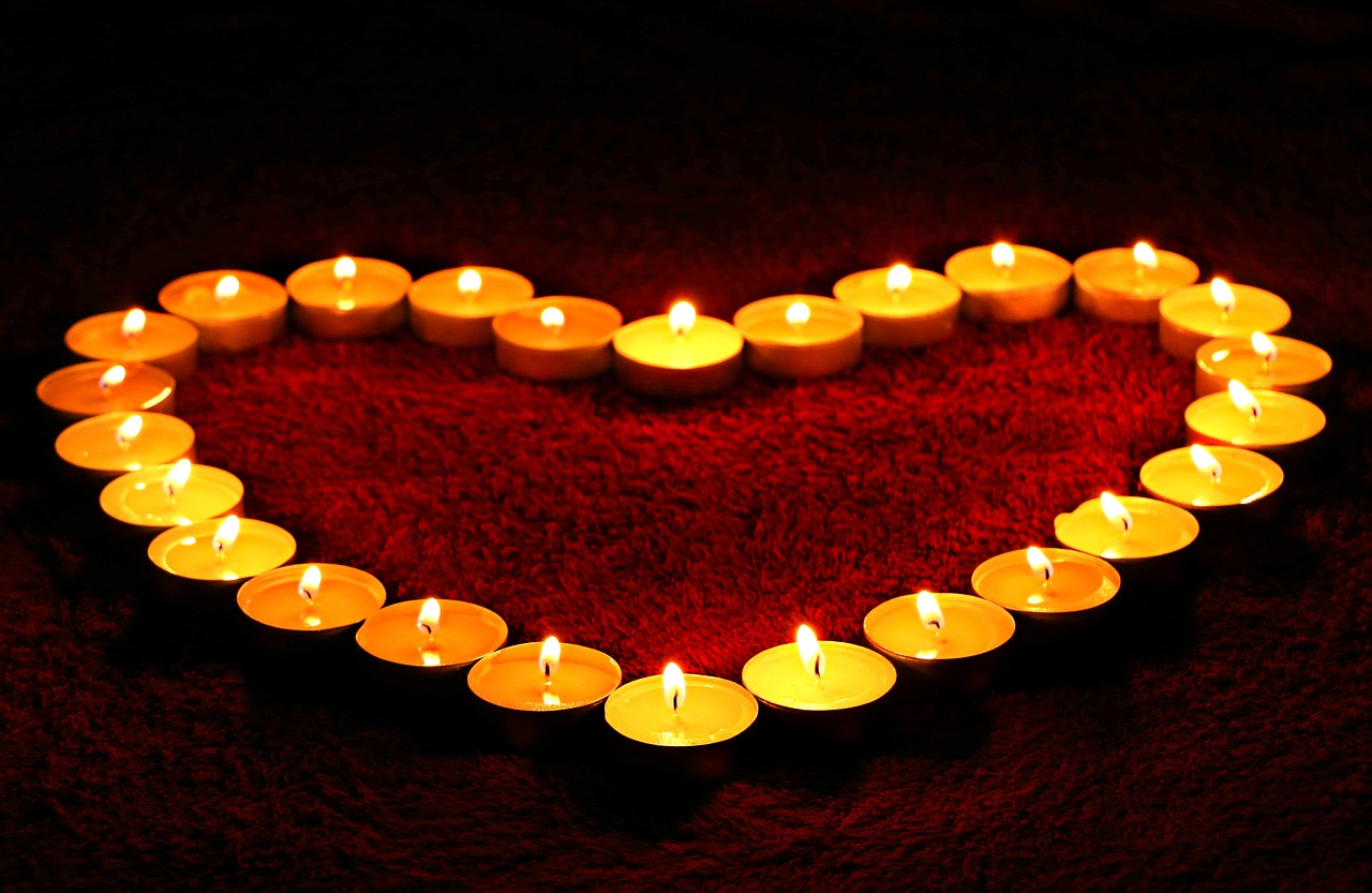 Image - candles heart flame love valentine