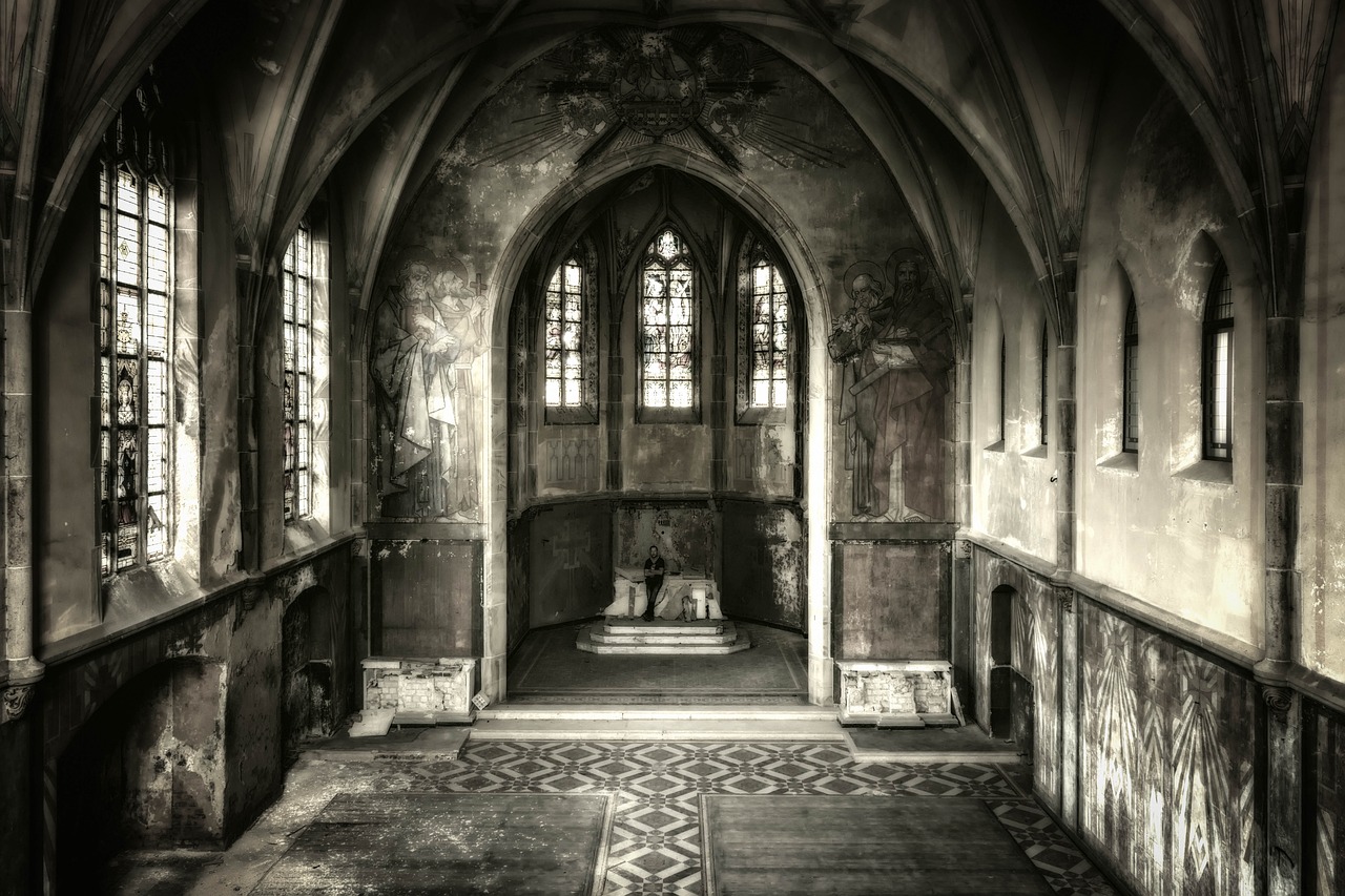 Image - lost places church chapel man