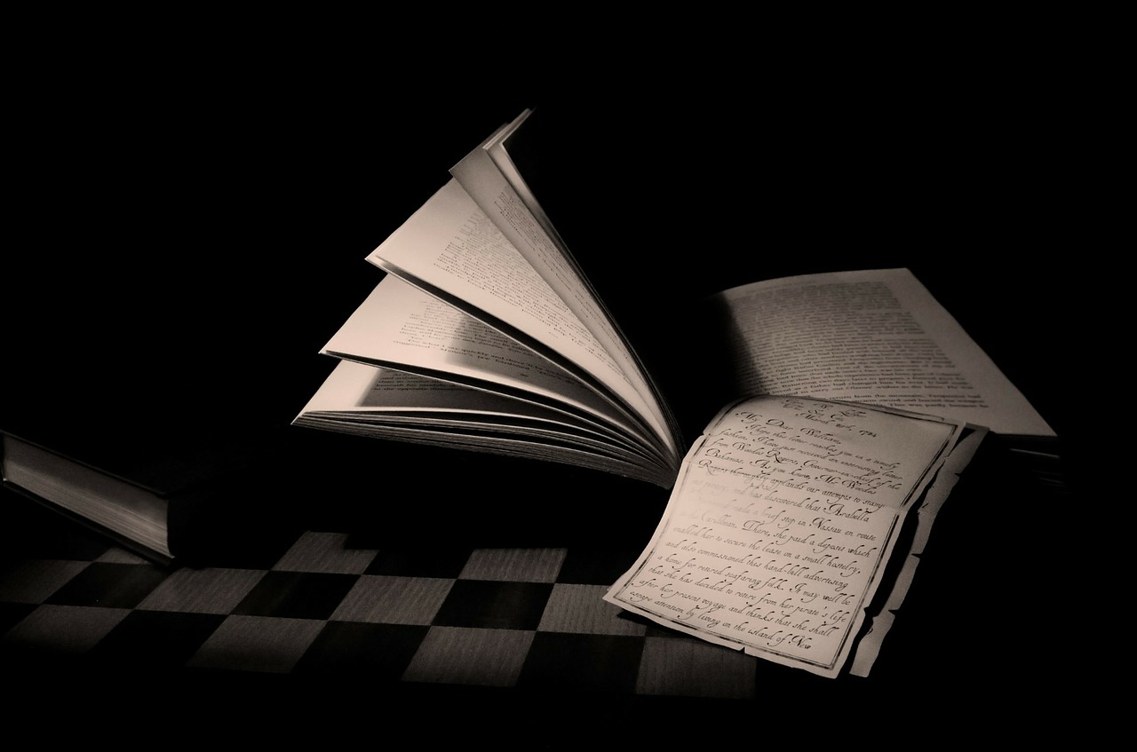 Image - book open black reference concept