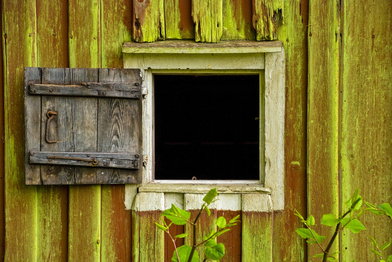 Image - window old wood window door summer