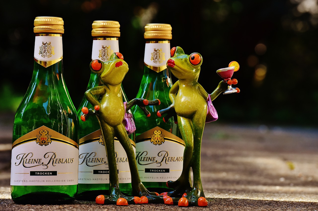 Image - frogs wine drink restaurant
