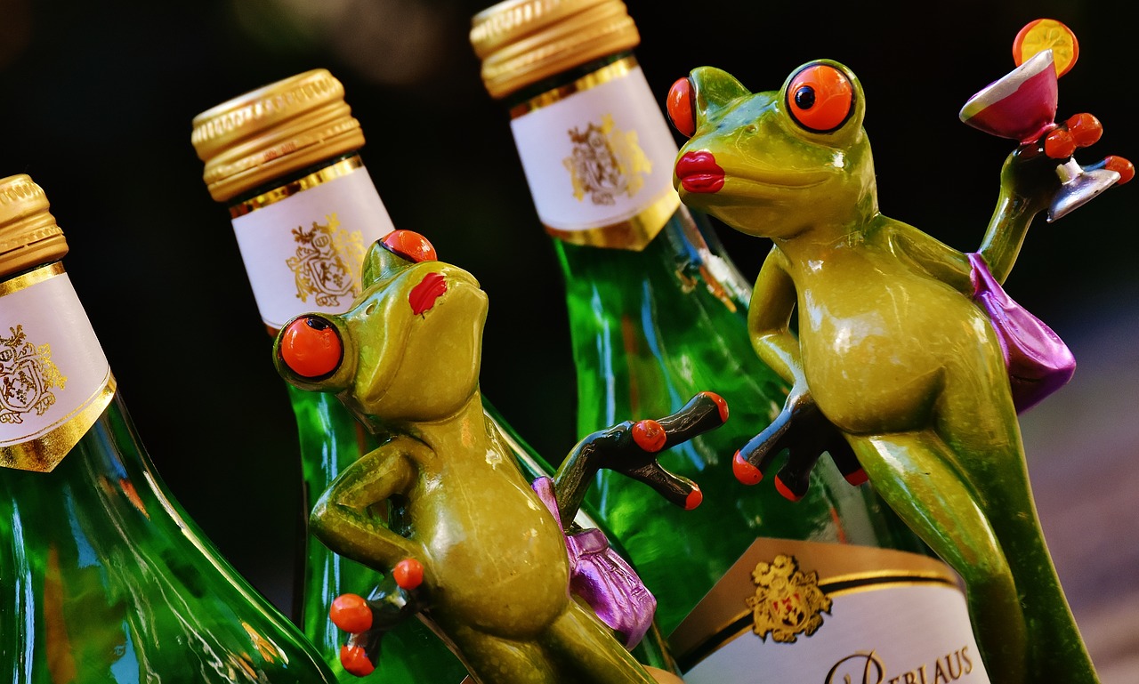 Image - frogs wine drink restaurant