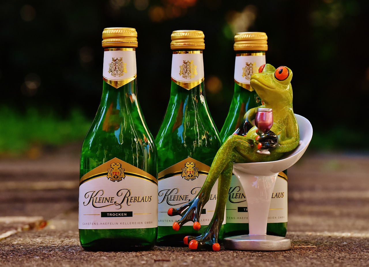 Image - frog wine drink restaurant