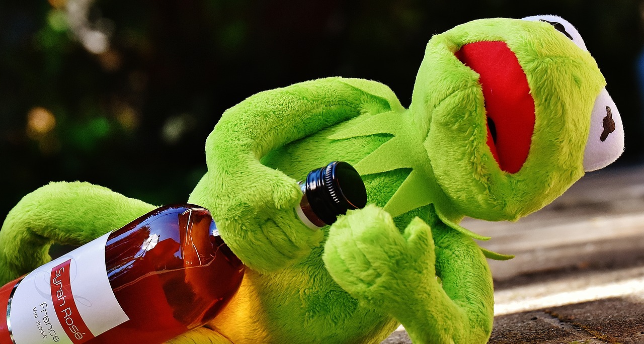 Image - kermit frog drink alcohol drunk