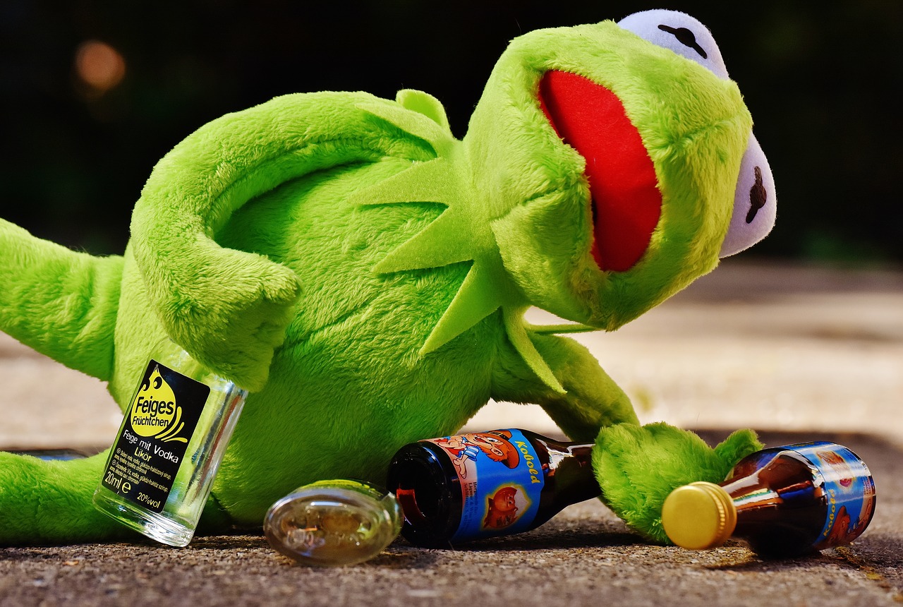 Image - kermit frog drink alcohol drunk