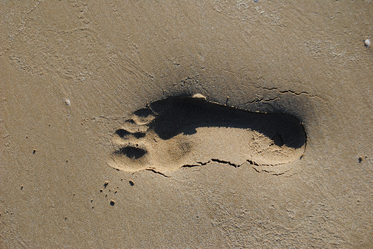 Image - footprint beach cadiz sand tourism