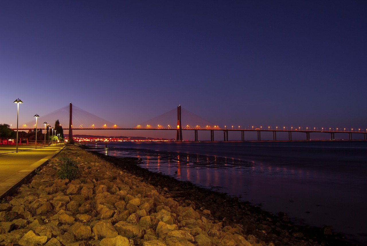 Image - lisbon night water portugal sunset