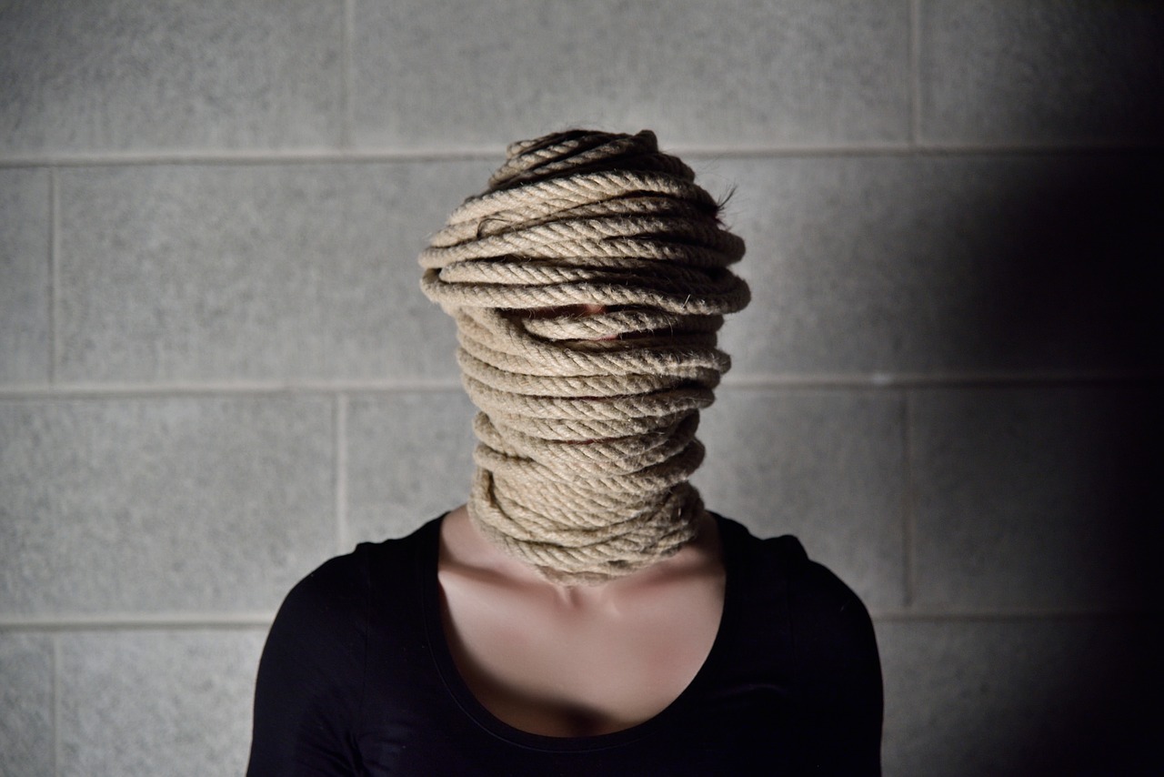 Image - rope wall woman anxiety girl gray