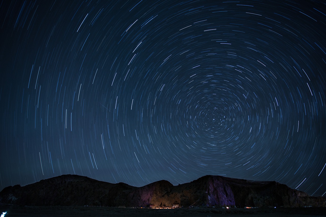 Image - starry sky night hill the bonfire