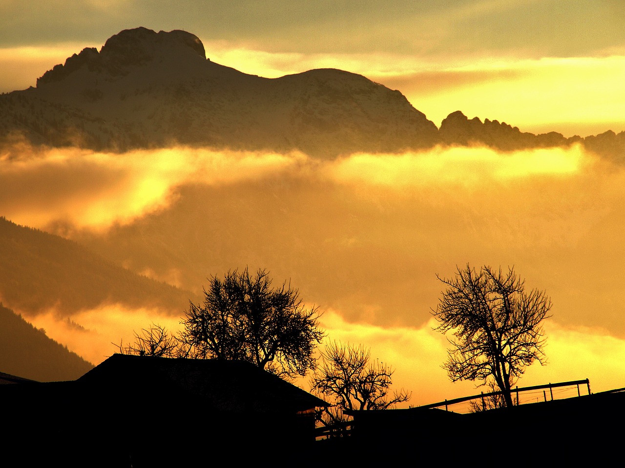 Image - alpine back light abendstimmung