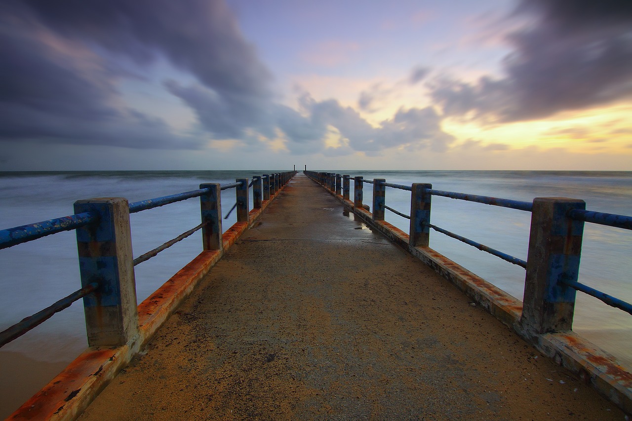 Image - jetty clouds sea seascape tropical