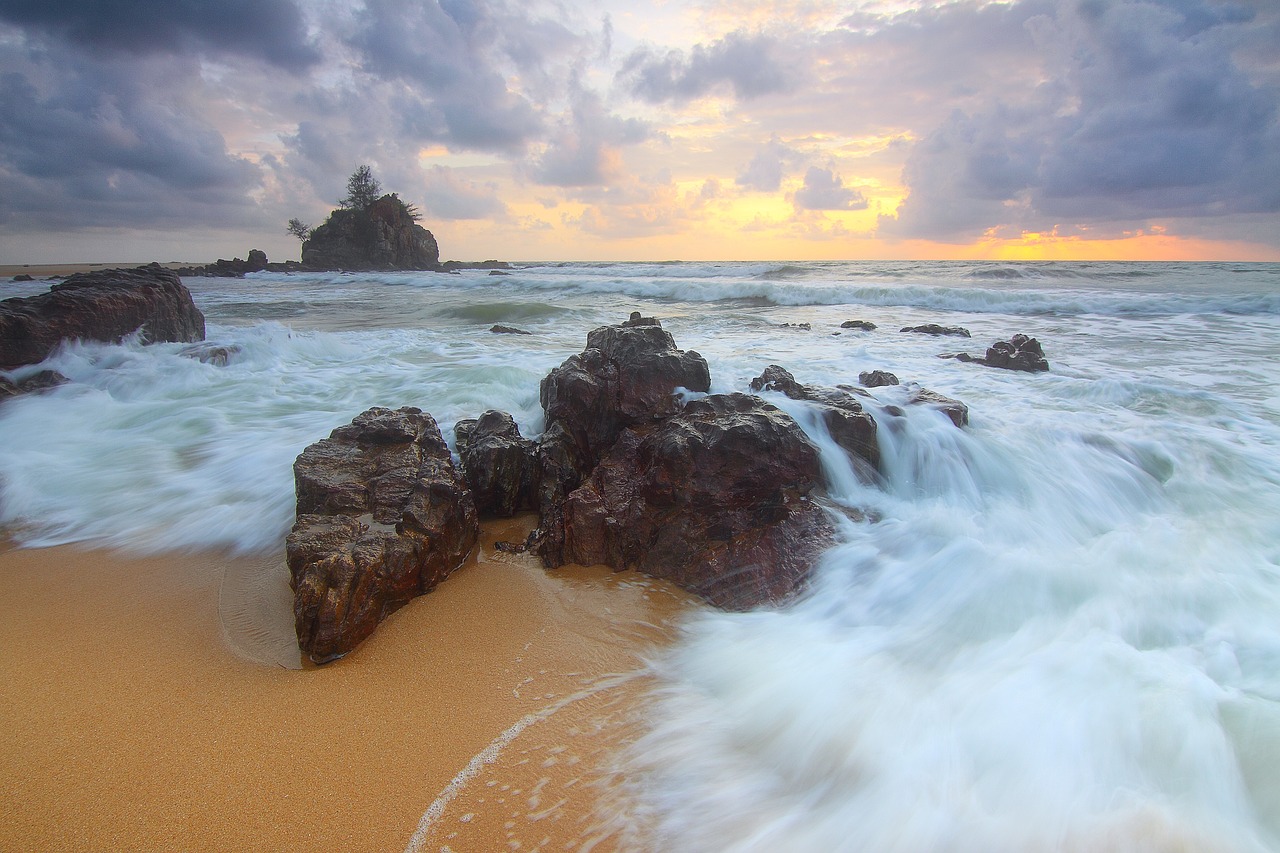 Image - wave landmarks ocean landscape