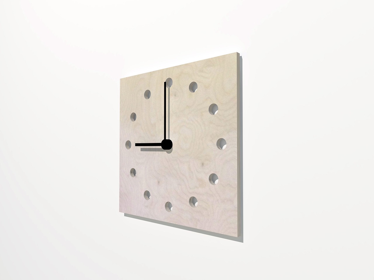 Image - wall clock wood 3d