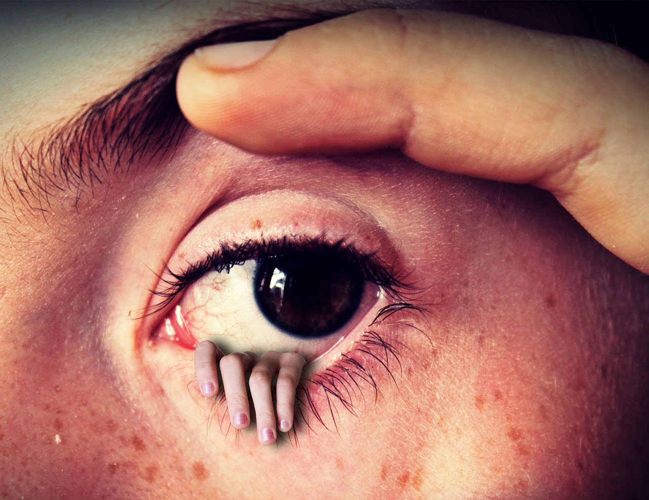 Image - eye hand fantasy horror finger