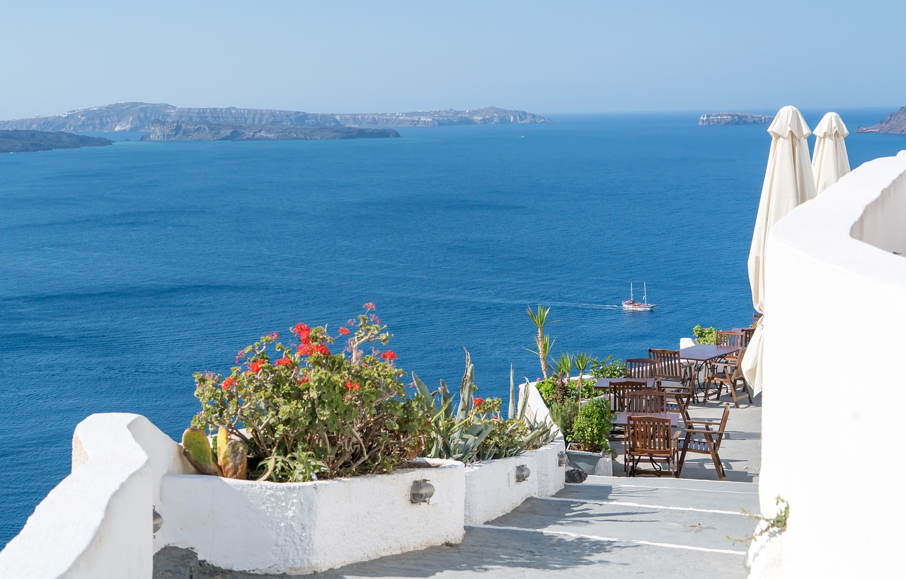 Image - santorini oia greece walkway path