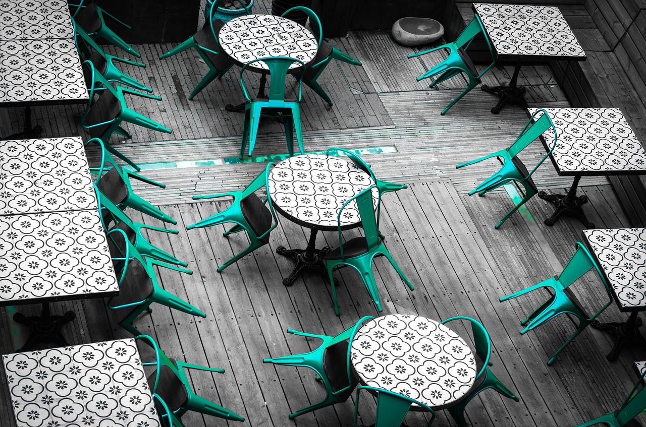 Image - creative tables and chairs wallpaper