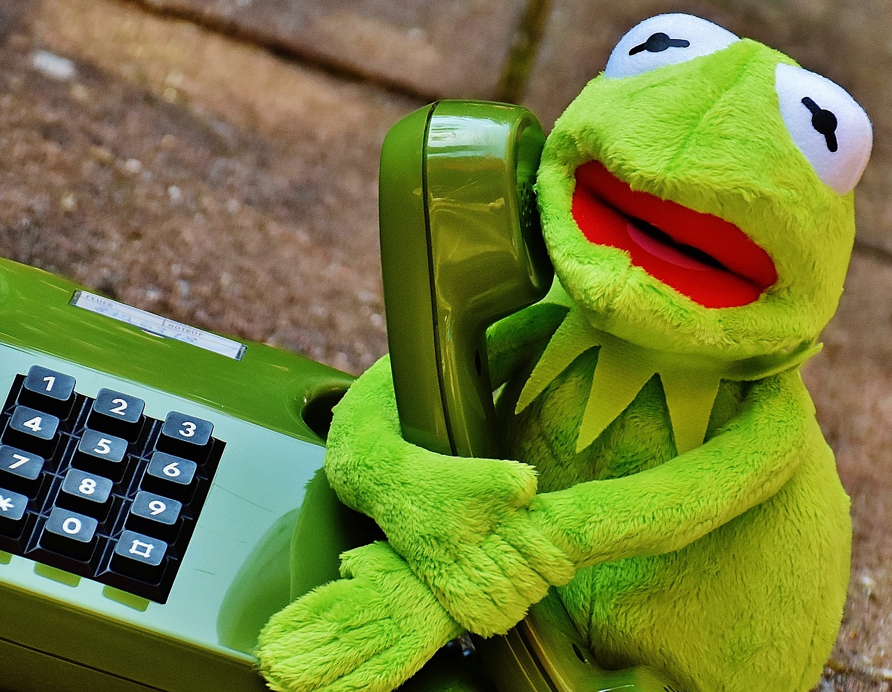Image - kermit frog phone figure funny
