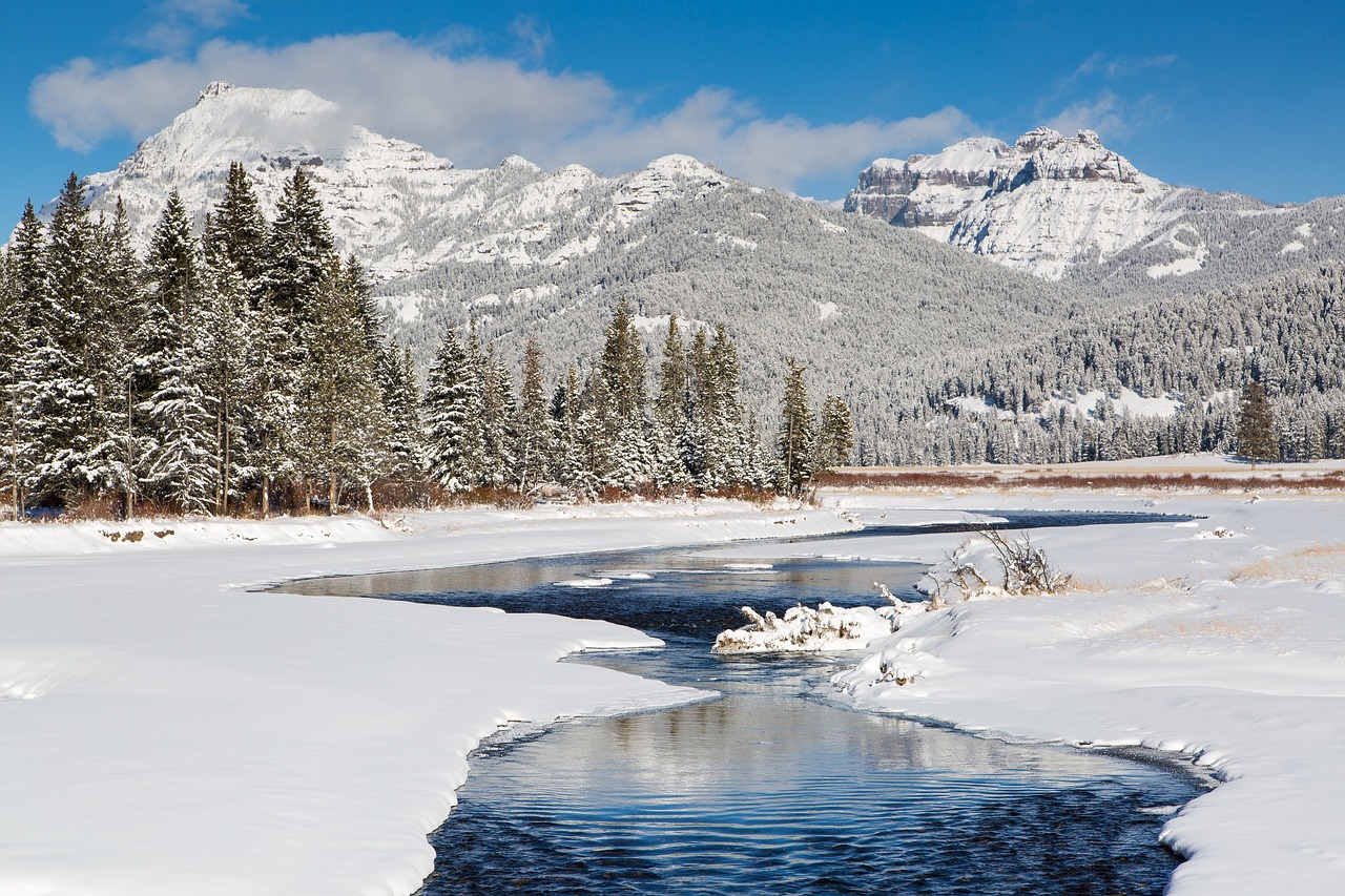 Image - snow winter scenic soda butte creek