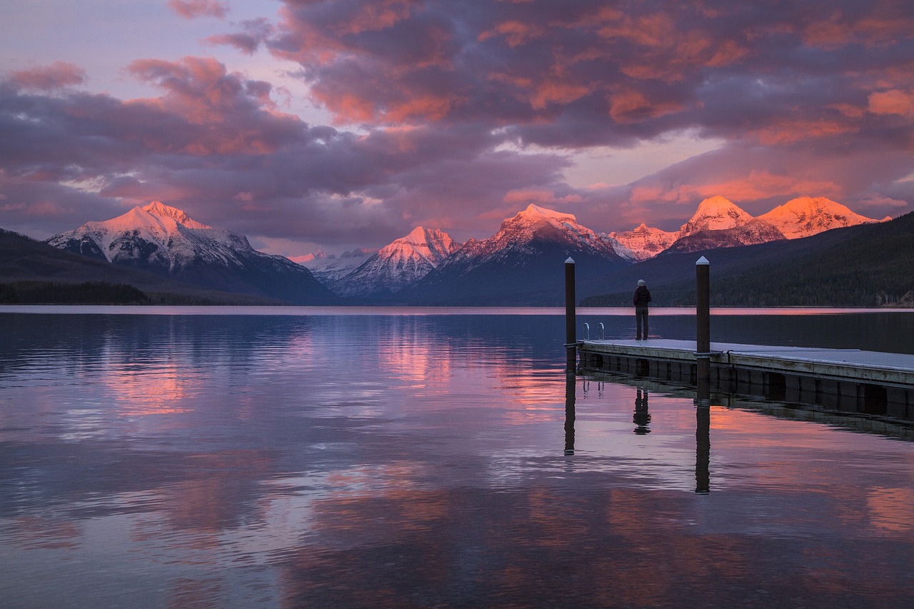 Image - lake mcdonald dock sunset dusk