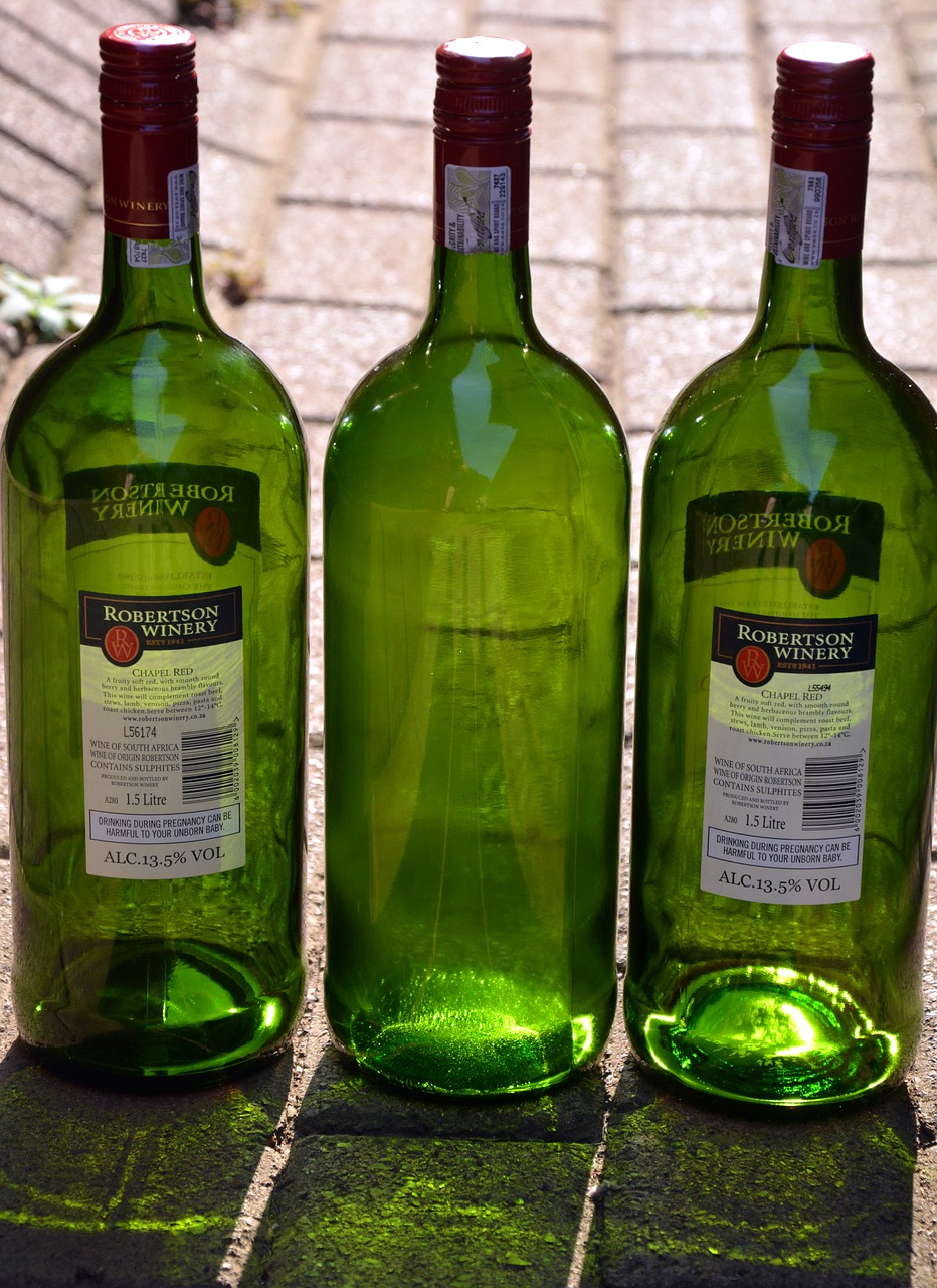 Image - wine bottles labels glass empty