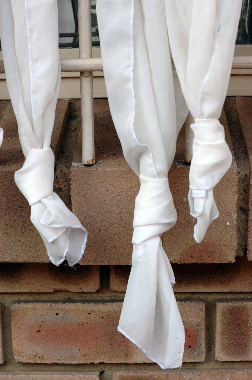 Image - curtains outside chiffon knotted