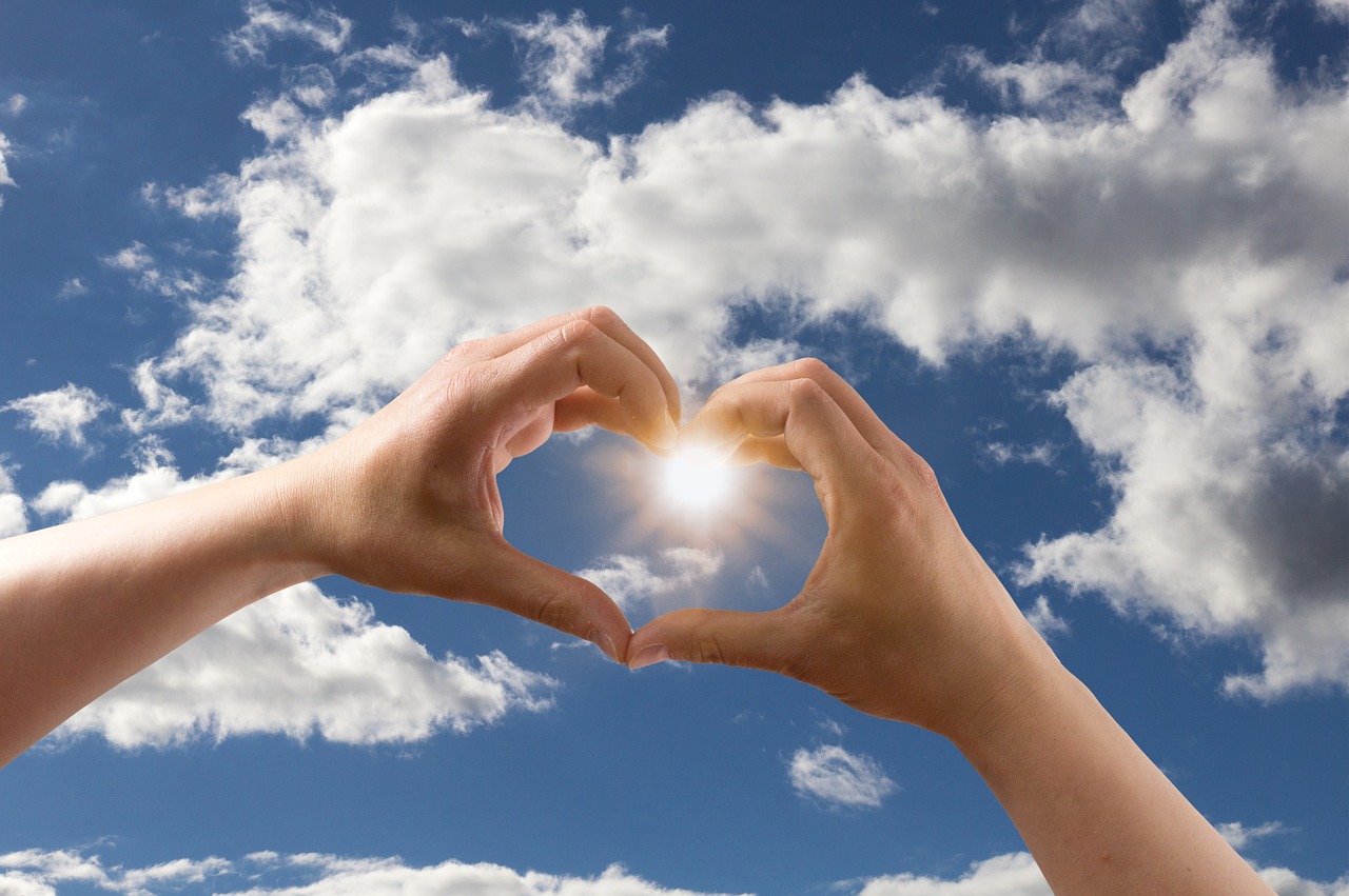 Image - love heart form hands keep sky