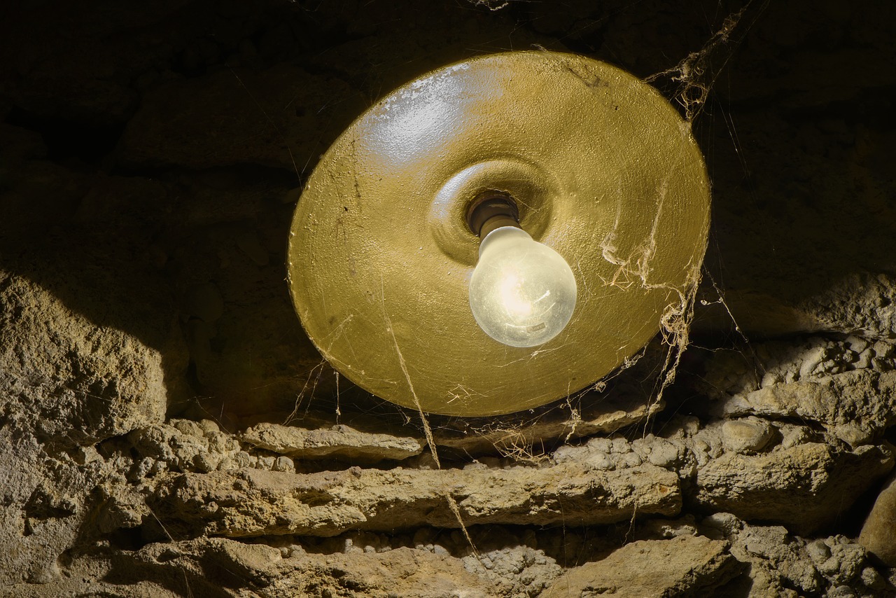 Image - lamp spider web cave lighting