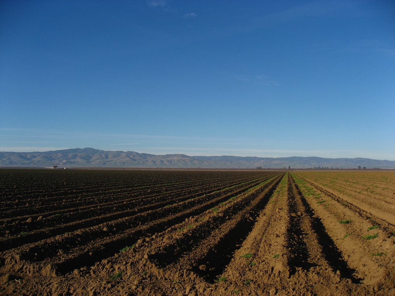 Image - earth farm ridge distant mountain